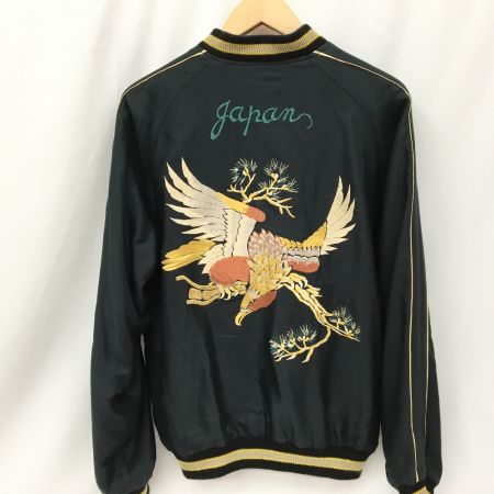  東洋 スカジャン リバーシブル SIZE M TT13838 ブラック×ブルー 刺繍ほつれ有