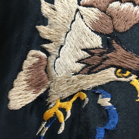  東洋 スカジャン リバーシブル SIZE M TT13838 ブラック×ブルー 刺繍ほつれ有