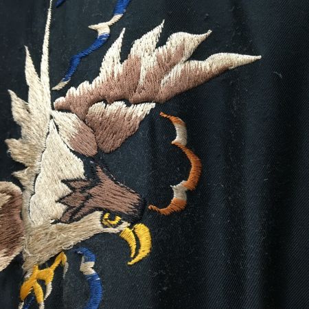  東洋 スカジャン リバーシブル SIZE M TT13838 ブラック×ブルー 刺繍ほつれ有