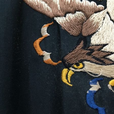  東洋 スカジャン リバーシブル SIZE M TT13838 ブラック×ブルー 刺繍ほつれ有