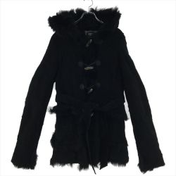 ▼▼ ZOEE レディース ムートンコート ラム フード付き ブラック Bランク