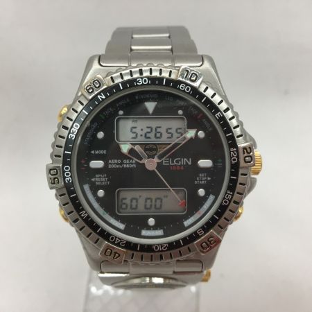  ELGIN エルジン メンズ腕時計 クオーツ デジアナ エアフォース ステルス 方位計付 FK-930C