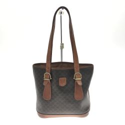 ▼▼ CELINE セリーヌ レディース ショルダーバッグ マカダム バケツ型  ブラウン Bランク