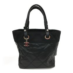 ▼▼ CHANEL シャネル レディーストートバッグ パリビアリッツSM Gカード付 ブラック Aランク