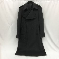 ▼▼ V-MEN メンズ V系 ナポレオンカラー ダブル カシミア混 ウール ロング トレンチコート 931513 ブラック Bランク