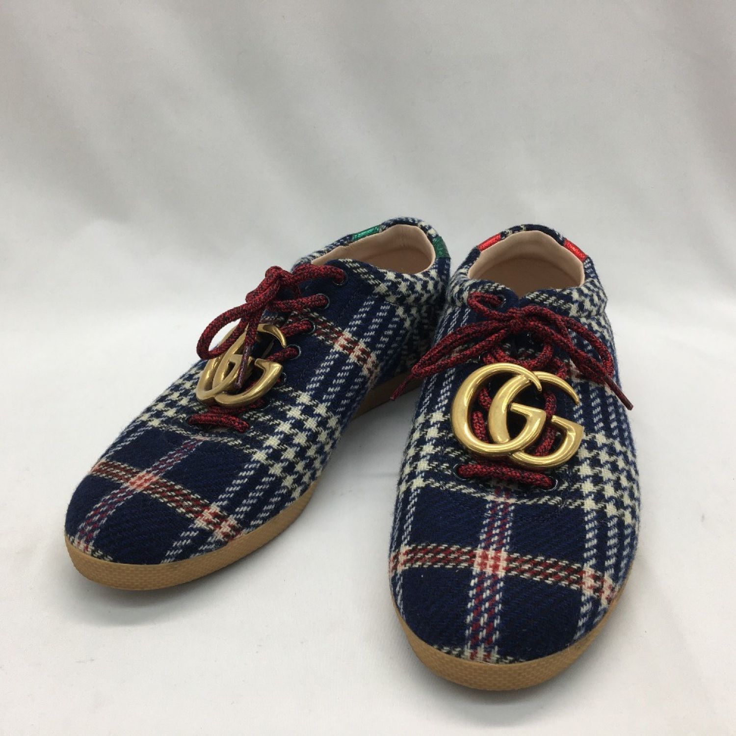 Gucci グッチ メンズスニーカー Ggマーモントチェック柄 ローカットスニーカー ネイビー Bランク なんでもリサイクルビッグバン オンラインショップ