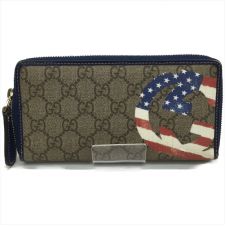 中古】 GUCCI グッチ GGモーメント ラウンドファスナー 長財布 456117