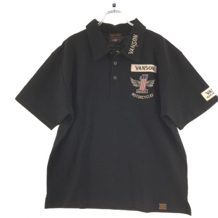  VANSON バンソン メンズ ポロシャツ XXL タグ付 ブラック
