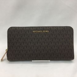 ▼▼ MICHAEL KORS マイケルコース ジェット セット トラベル シグネチャー ウォレット 35H8GTVT1B ブラウン Aランク
