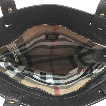 中古】 BURBERRY バーバリー トートバッグ キャンバスレザー ロゴ刺繍