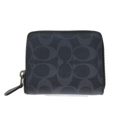 ▼▼ COACH コーチ メンズ シグネチャー コンパクトウォレット  91290 グレー Bランク