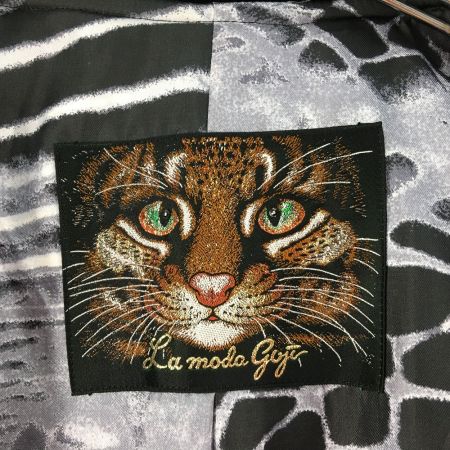  ITALIYA イタリヤ レディースジャケット ベルベット×タイガー 日本製 サイズ9 ブラック