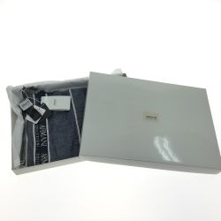 ▼▼ ARMANI COLLEZIONI メンズ ストール コットン シルク混 タグ付き ブルー Aランク