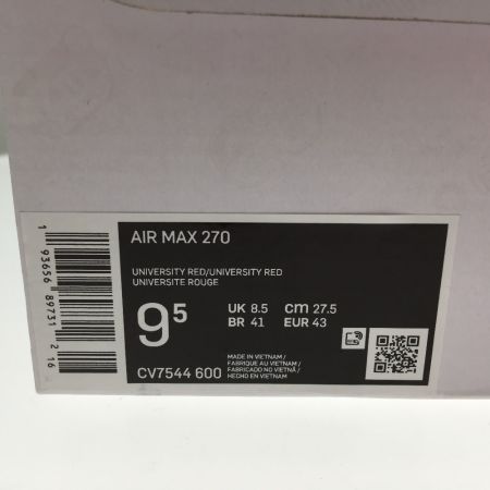  NIKE ナイキ メンズスニーカー エア マックス 270 UNIVERSITY RED　27.5cm  CV7544-600 レッド