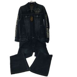 ▼▼ VANSON バンソン メンズ オールインワン つなぎ L タグ付 NVA0-301 ネイビー Aランク