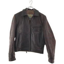 ▼▼ GENUINE メンズ レザージャケット エアロレザー 36 ブラウン Cランク
