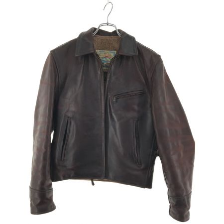  GENUINE メンズ レザージャケット エアロレザー 36 ブラウン