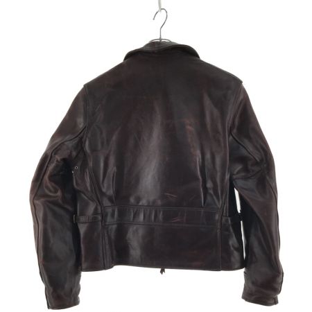  GENUINE メンズ レザージャケット エアロレザー 36 ブラウン