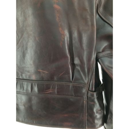  GENUINE メンズ レザージャケット エアロレザー 36 ブラウン