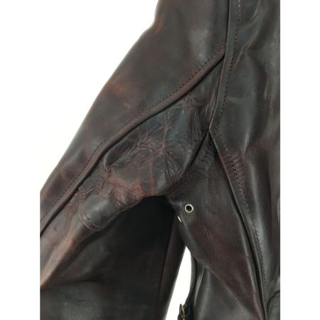  GENUINE メンズ レザージャケット エアロレザー 36 ブラウン