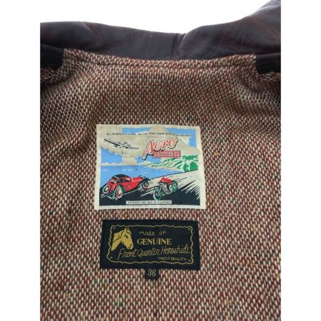  GENUINE メンズ レザージャケット エアロレザー 36 ブラウン