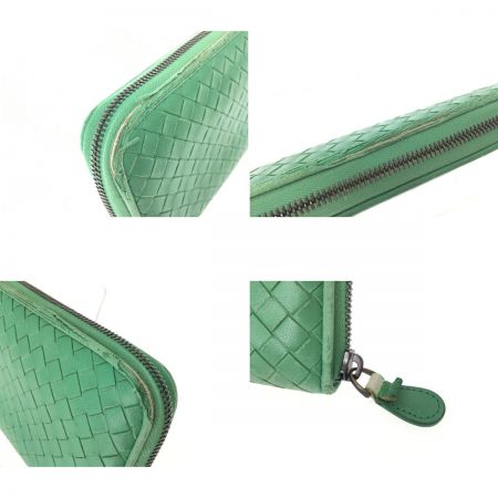  BOTTEGA VENETA ボッテガヴェネタ 長財布 イントレチャート ラウンドファスナー  グリーン
