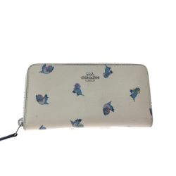 ▼▼ COACH コーチ レディース 長財布 ラウンドファスナー ディズニー限定コラボ シンデレラ フライングバード C2893 アイボリー Bランク