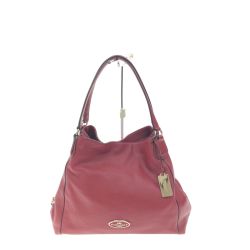 ▼▼ COACH コーチ レディース トートバッグ イーディー リファイン グレイン レザー 33547 レッド Bランク