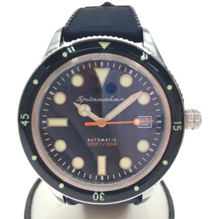  SPINNAKER 高性能 自動巻き ダイバーズウォッチ TiCTAC限定モデル ラバーベルト SP-5075-22-RUB ネイビー