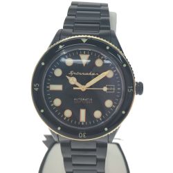 ▼▼ SPINNAKER 高性能 自動巻き ダイバーズウォッチ オールブラック限定モデル SP-5075-33 ブラック Aランク