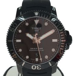 ▼▼ TISSOT ティソ メンズ腕時計 ティソTスポーツシースター1000 クロノグラフ300M T1204073705100 ブラック Aランク