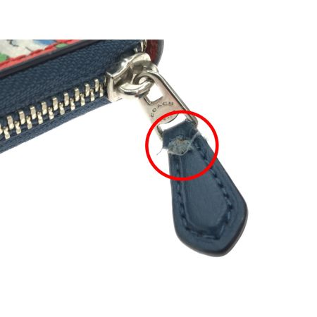  COACH コーチ 長財布 ラウンドジップ ロングウォレット ティーローズ フローラル 花柄 F57649 レッド