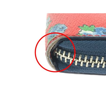  COACH コーチ 長財布 ラウンドジップ ロングウォレット ティーローズ フローラル 花柄 F57649 レッド