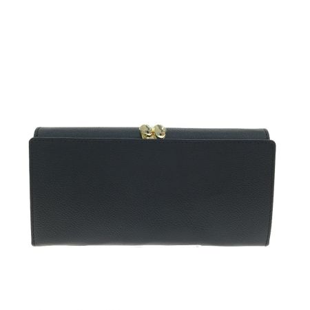  Samantha Thavasa Petit Choice レディース長財布 フロントベルト がま口 ブラック