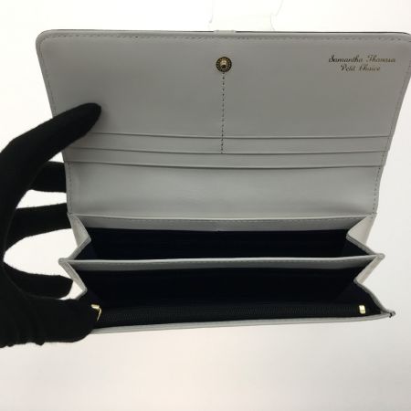  Samantha Thavasa Petit Choice レディース長財布 フロントベルト がま口 ブラック