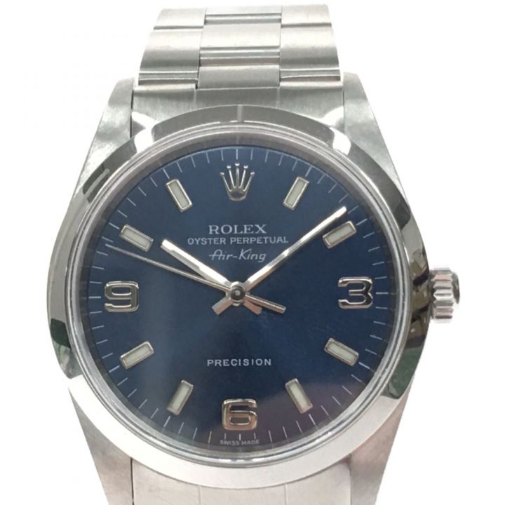 ROLEX ロレックス メンズ腕時計 自動巻き P番 AIR-KING エアキング 14000 ブルー｜中古｜なんでもリサイクルビッグバン