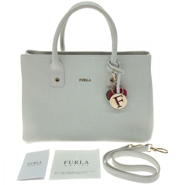 FURLA フルラ レディースバッグ アウトレット 2WAYバッグ チャーム付 ホワイト｜中古｜なんでもリサイクルビッグバン