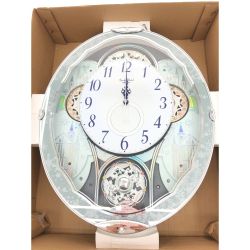 ▼▼ リズム時計工業 電波からくり時計 スモールワールドビスト メロディ30曲内蔵  4MN537RH04 青メタリック色 Aランク