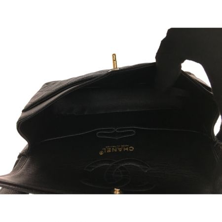  CHANEL シャネル マトラッセ Wフラップチェーン キャビアスキン A01113 ブラック