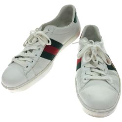 ▼▼ GUCCI グッチ メンズ エース エンブロイダリービー スニーカー 7G 429446 ホワイト Bランク