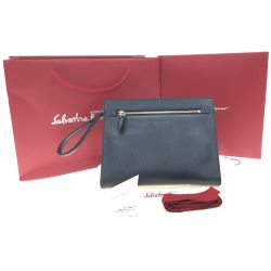▼▼ Salvatore Ferragamo サルヴァトーレフェラガモ REVIVAL クラッチバッグ GG-240298 ネイビー Aランク