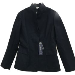 ▼▼ NEWYORKER ニューヨーカ レディース スタンドカラー 長袖 ジャケット タグ付 51-55-5204 ネイビー Aランク
