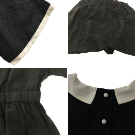  magali ベルギーリネンブラウジング ワンピース  ブラック