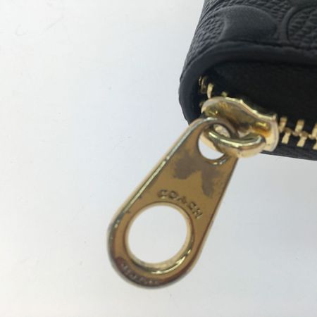  COACH コーチ レディース長財布 エンボスジップ シグネチャー C7360 ブラック