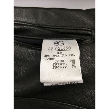  BG メンズ ラムレザーパーカージャケット 32-92LJ50 ブラック