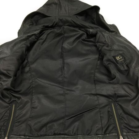  BG メンズ ラムレザーパーカージャケット 32-92LJ50 ブラック