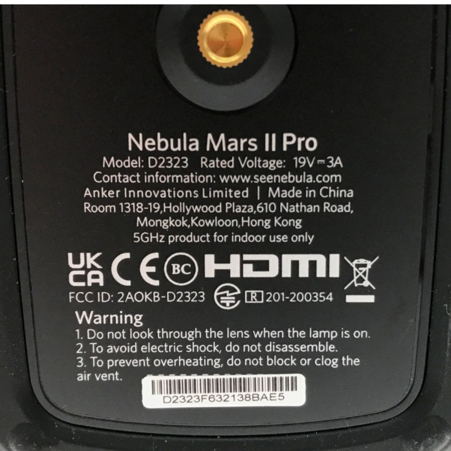 中古】 NEBULA ネビュラ Mars II Pro モバイルプロジェクター D2323512