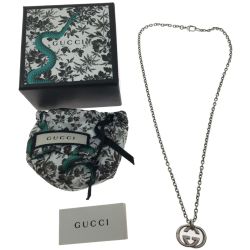 ▼▼ GUCCI グッチ シルバーネックレス インターロッキングG Bランク