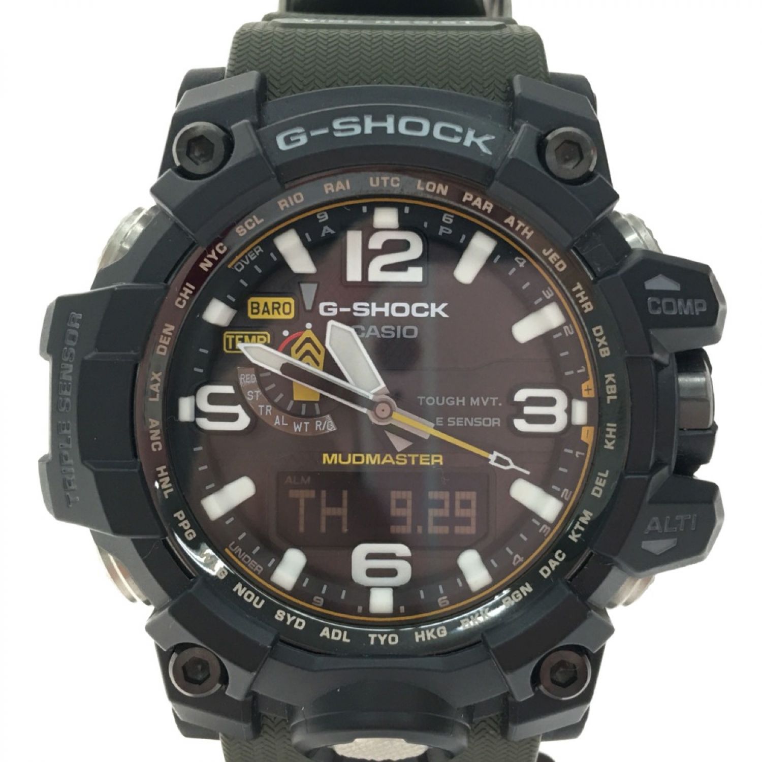 極美品 カシオ CASIO G-SHOCK Gショック GWG-1000-1A3JF 腕時計 MUDMASTER マッドマスター ソーラー電波 ブラック/カーキ
