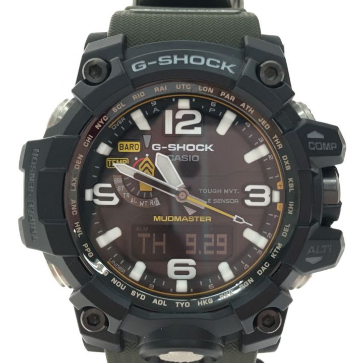 【中古】 CASIO G-SHOCK 電波ソーラー マッドマスター GWG-1000 ブラック×カーキ 目立った傷や汚れなし